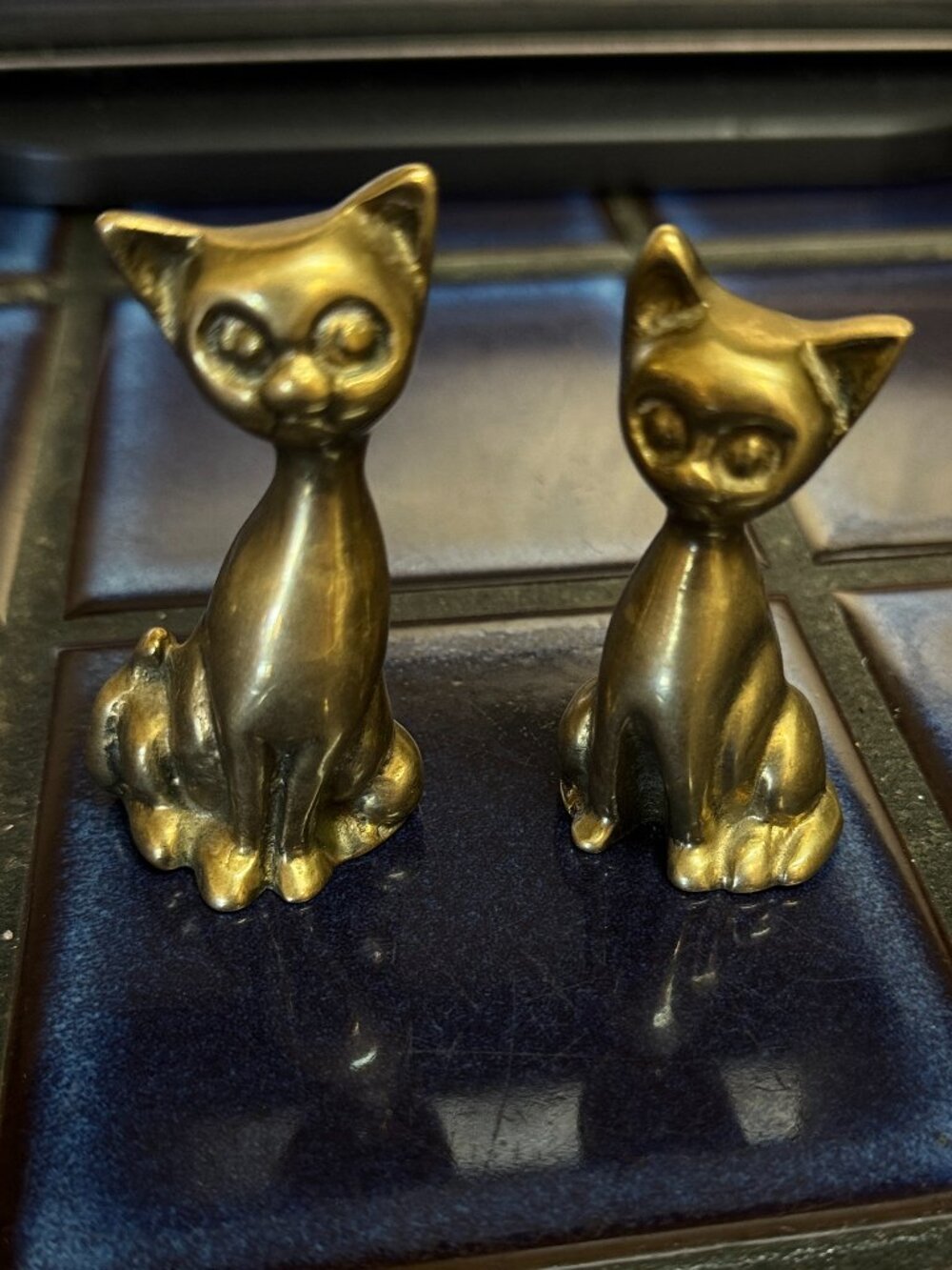 MCM Brass Cat Figurine Paperweights